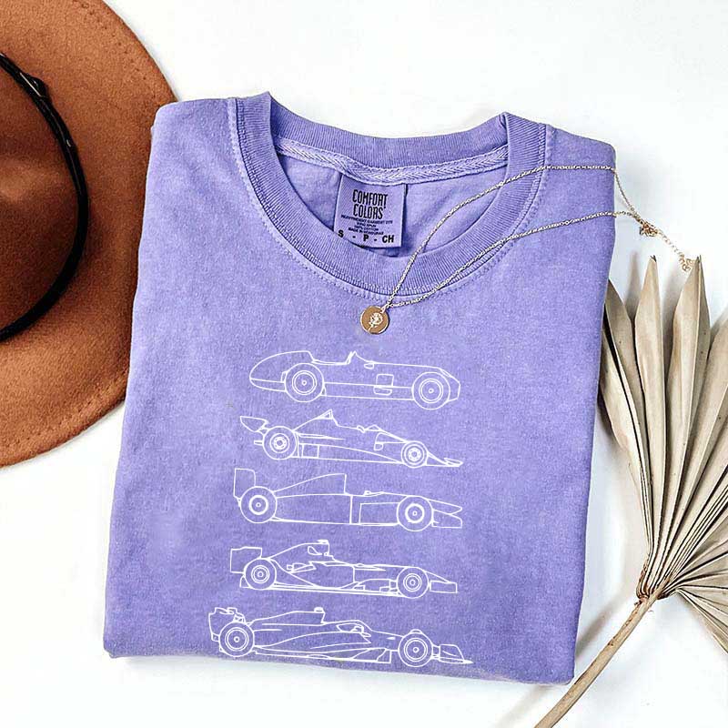 Evolution of a F1 Car Race T-Shirt