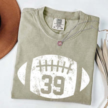 Custom Comfort Colors Football Kids Jersey Number T-Shirt