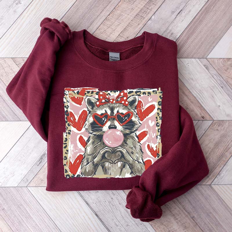 Valentine Raccoon Sweatshirt