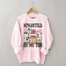 Haunted By My TBR Cute Ghost Reading Books Sweatshirt