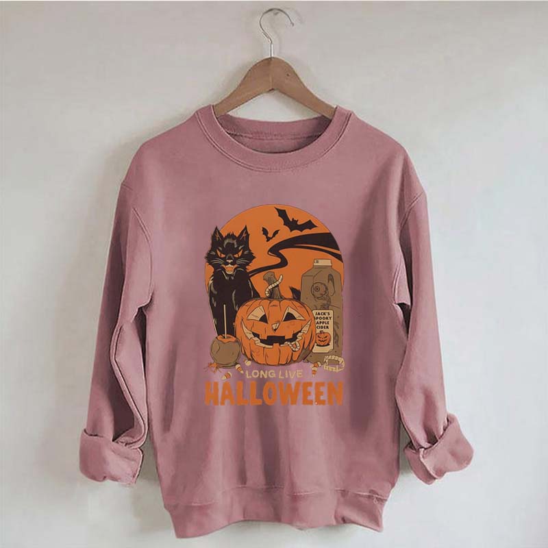 Vintage Black Cat Pumpkin Sweatshirt