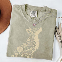 Retro Floral Fox Woodland Animal T-Shirt