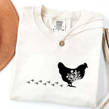 Floral Chicken Farm Animal T-Shirt