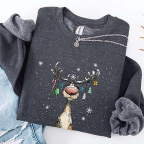 Vintage Reindeer Cute Christmas Sweatshirt
