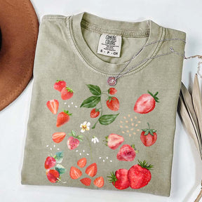 Summer Strawberry Botanical Garden T-Shirt