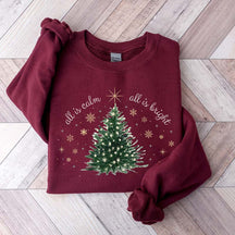 Minimal Chic Holiday Bright Christmas Tree Sweatshirt