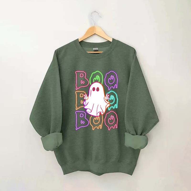 Halloween Neon Boo Sweatshirt