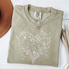 Botanical Dandelion Heart Wildflower T-Shirt