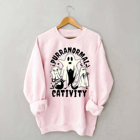 Purranormal Cativity Spooky Ghost Cat Sweatshirt