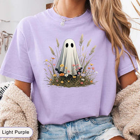 Comfort Colors Cute Ghost in Wildflowers T-Shirt