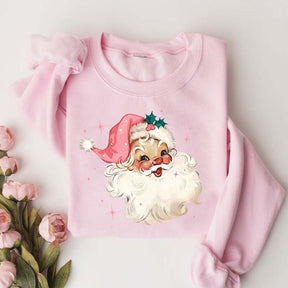 Pink Santa Retro Christmas Sweatshirt