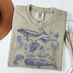 Vintage 90s Sea Animals Ocean Life T-Shirt