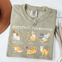 Funny Teacher Cat Book T-Shirt