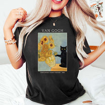 Van Gogh Irises Cat T-Shirt
