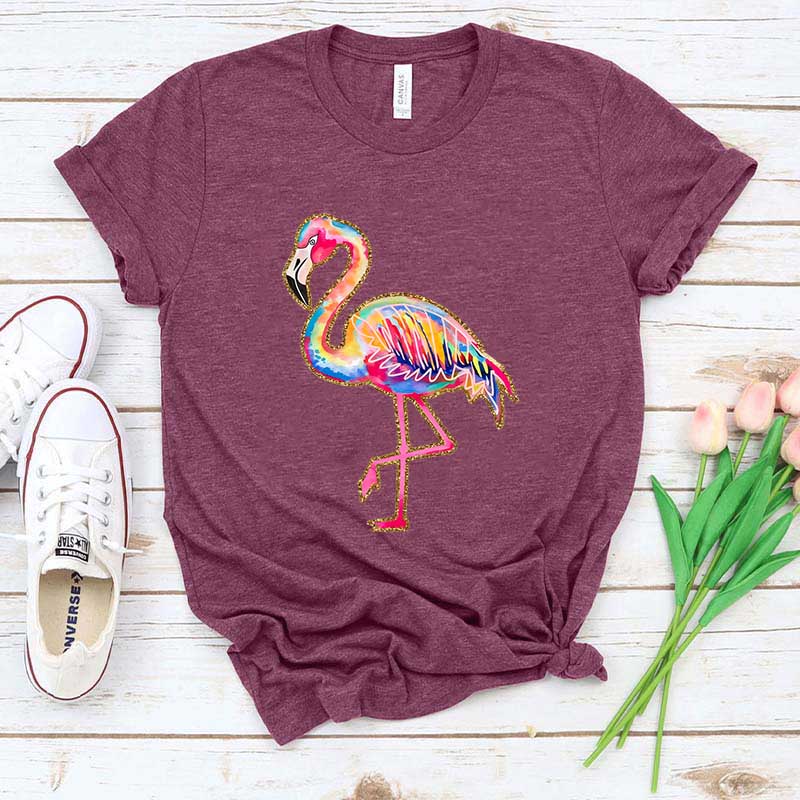 Summer Flamingo Preppy Beach Vibes T-Shirt