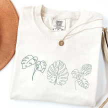 Line Art Flower Leaves T-Shirt