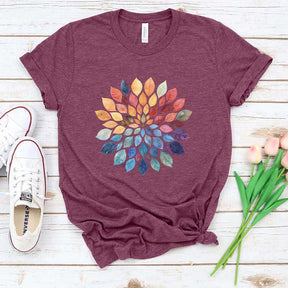 Floral Mandala Yoga Leaves T-Shirt