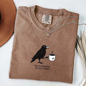 Raven Crow Comfort Colors Hello Darkness T-Shirt