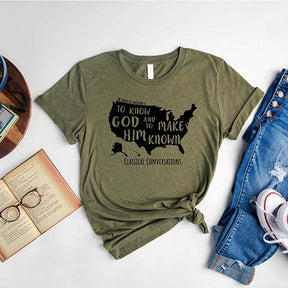 Classical Conversations To Know God and Make Him Known USA T-Shirt