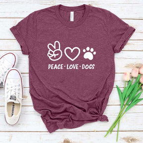 Peace Love Dogs Cute T-Shirt