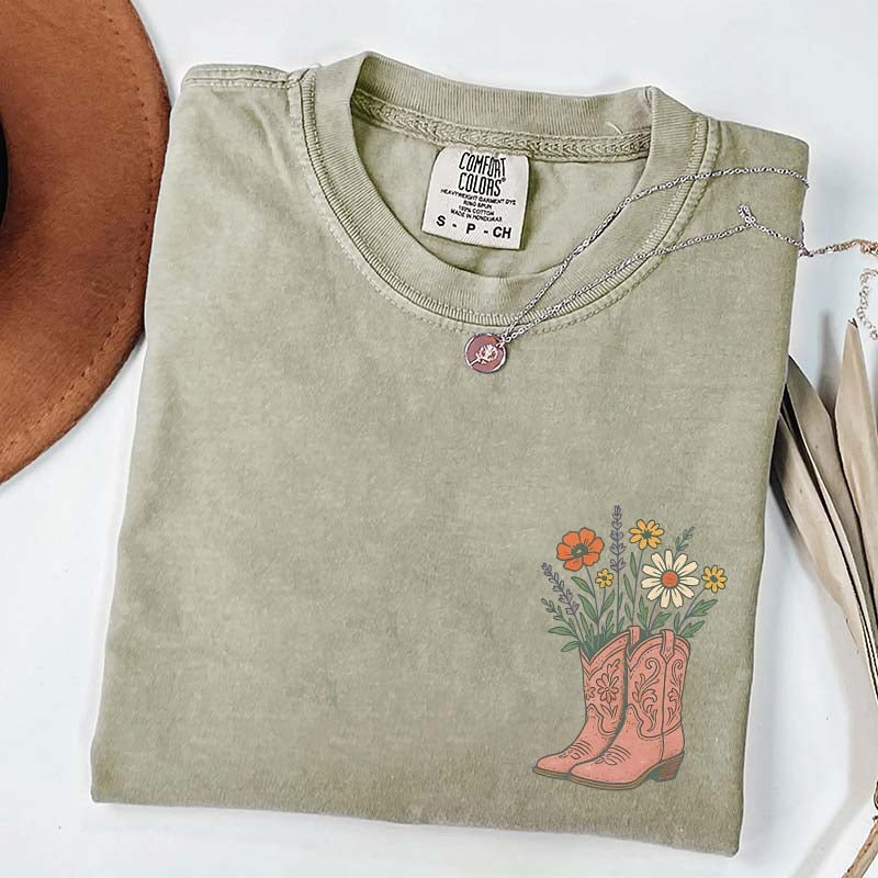 Cowgirl Boots Wildflowers T-Shirt