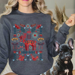 Scandinavian Christmas Hygge Botanical Sweatshirt