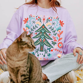 Scandinavian Christmas Folk Art Sweatshirt