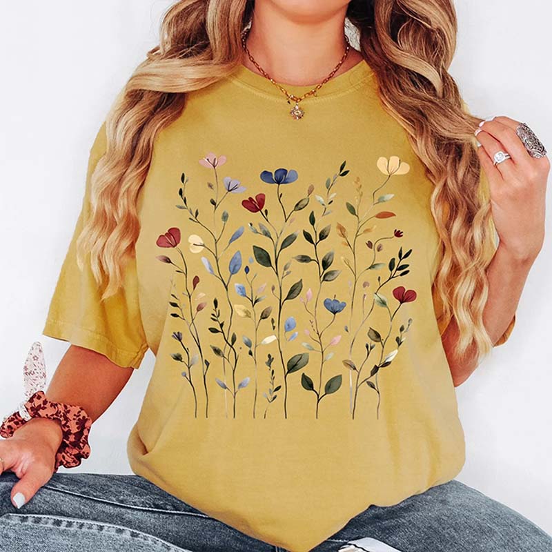 Comfort Colors Vintage Pressed Flowers T-Shirt