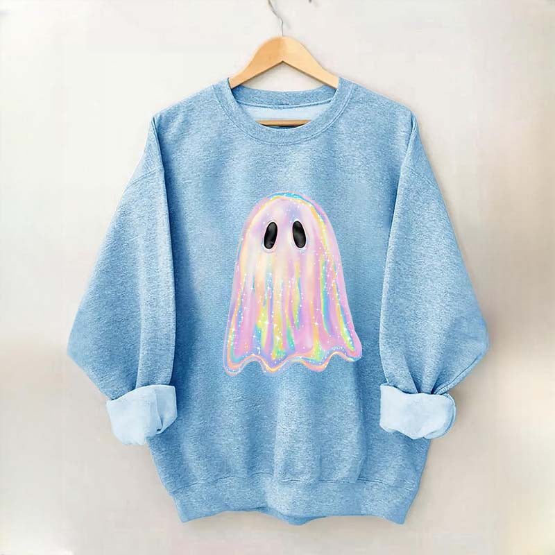 Retro Disco Iridescent Ghost Sweatshirt