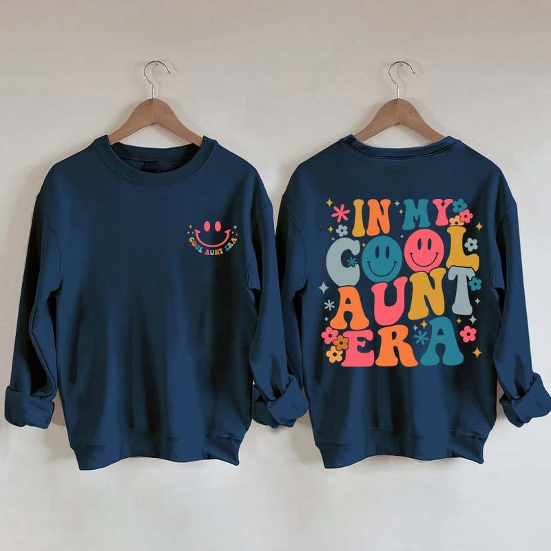 Retro In My Cool Aunt Era Smile Face Sweatshirt