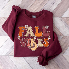 Fall Vibes Flowers Cute Sweatshirt