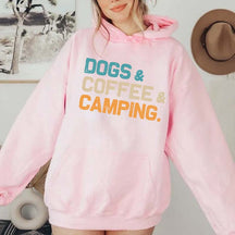 Dogs Coffee Camping Hoodie