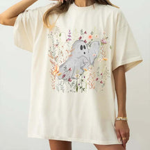 Comfort Colors Cute Ghost in Wildflowers T-Shirt