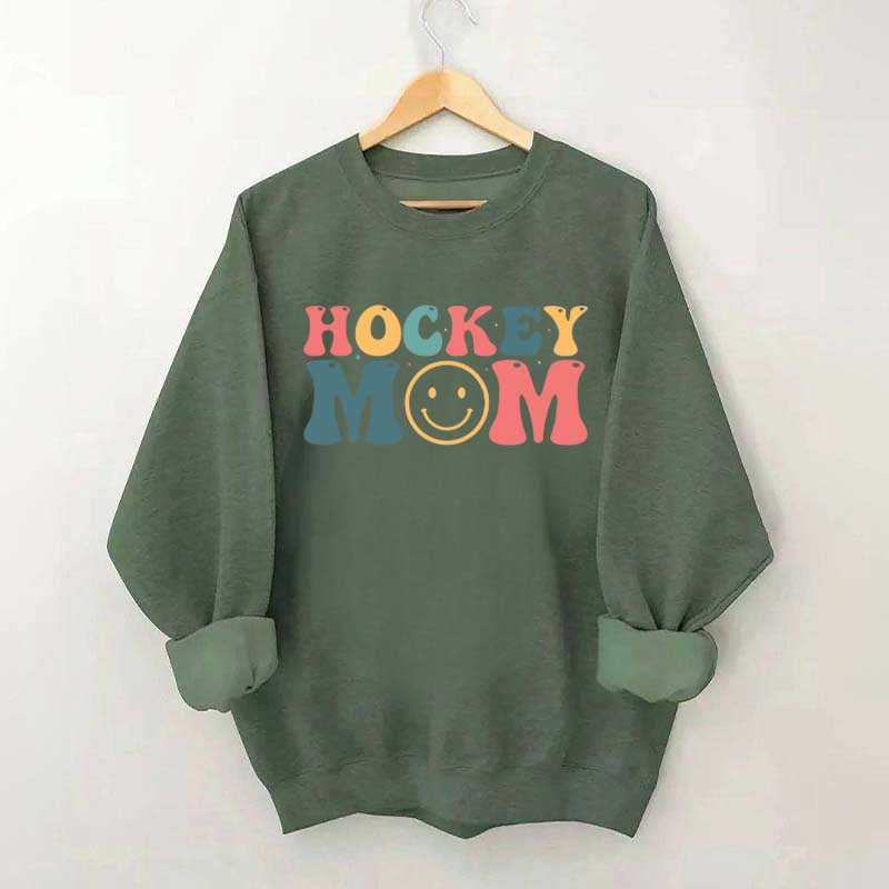 Hockey Mom Smiley Face Sweatshirt