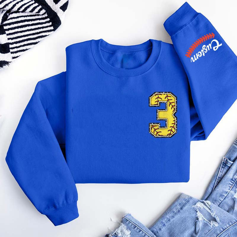 Custom Sleeve Softball Sweatshirt