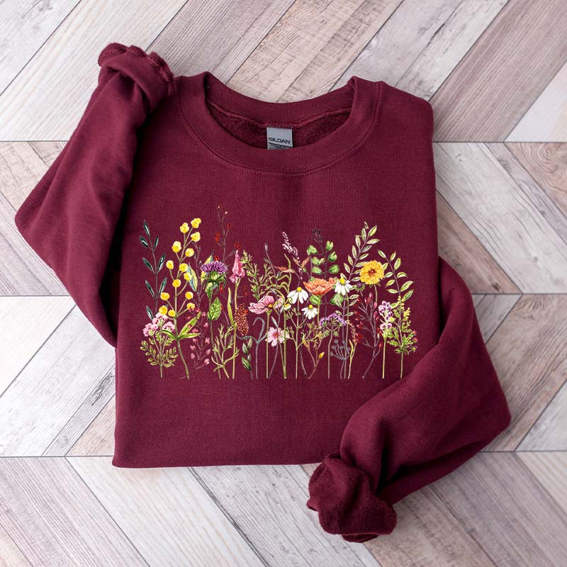 Vintage Garden Wild Flowers Sweatshirt