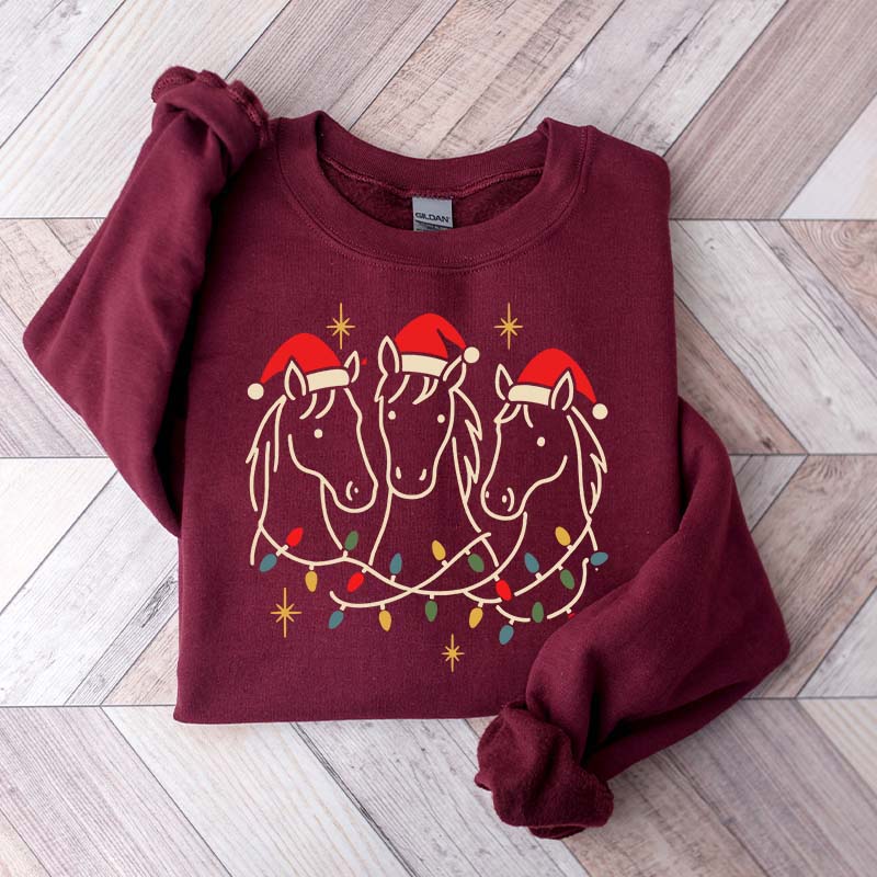 Horse Christmas Holiday Horse Sweatshirt