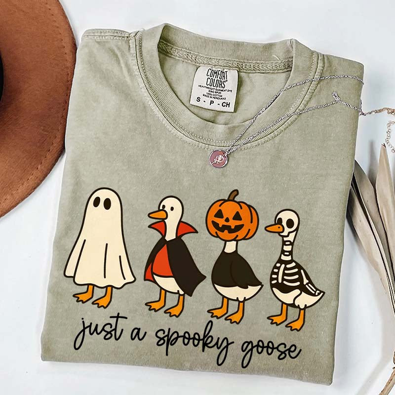 Cute Just a Spooky Goose Halloween T-Shirt