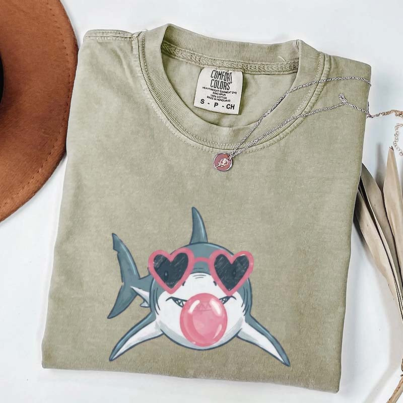 Shark Blowing Bubble Comfort Colors T-Shirt