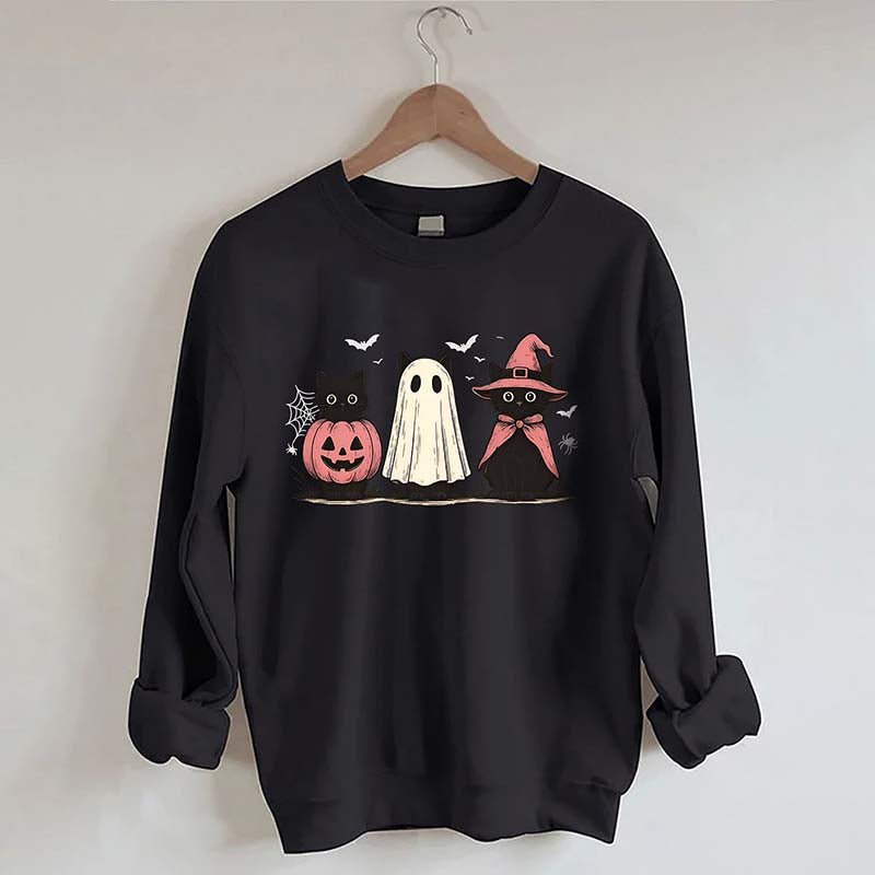 Boo Ghost Black Cat Sweatshirt