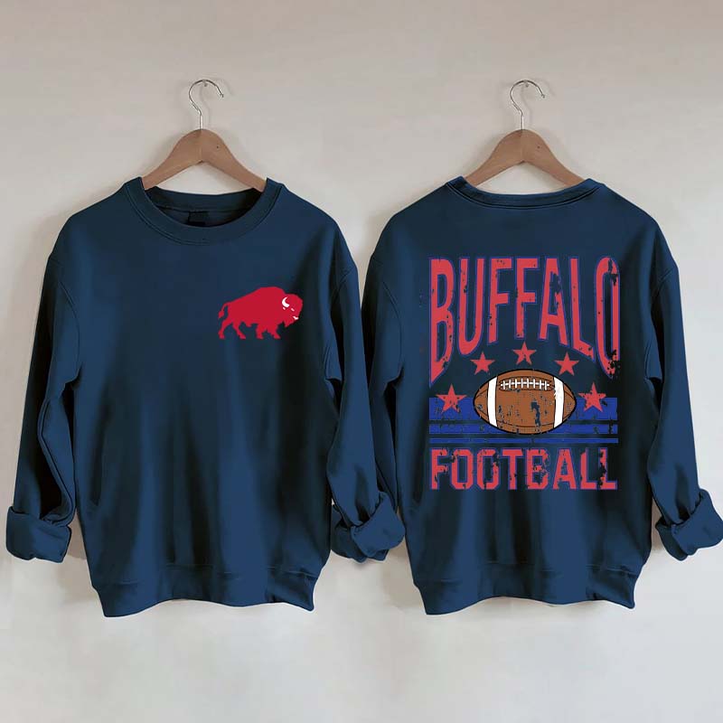 Buffalo Football Vintage Distressed Style Sweatshirt