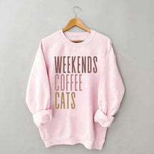 Weekends Coffee Cats Sweatshirt