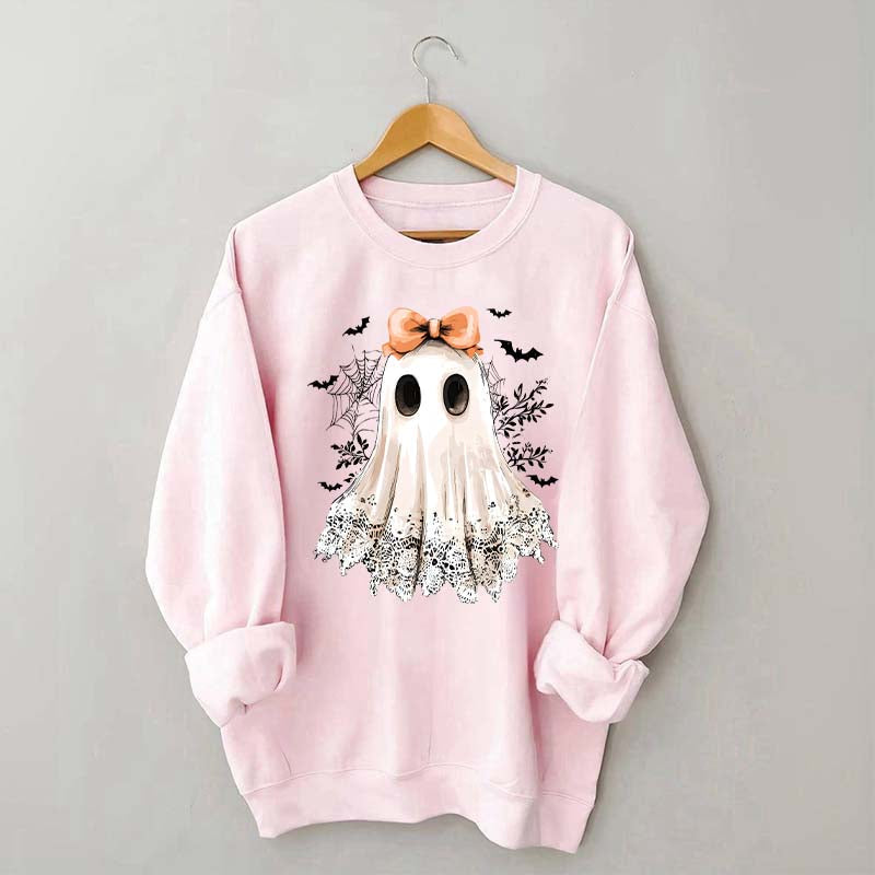 Halloween Lace Ghost Boo Sweatshirt