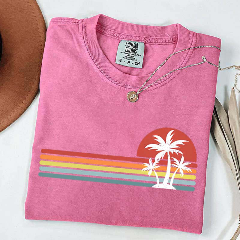 Retro Tropical Island Palm Tree T-Shirt