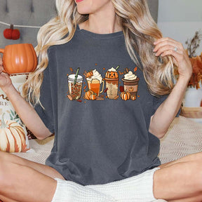 Fall Coffee Pumpkin Latte Halloween T-Shirt