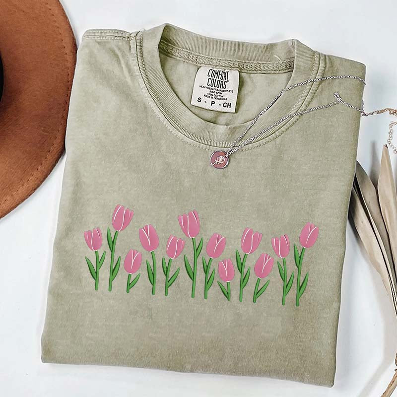 Cute Minimalist Tulip T-Shirt