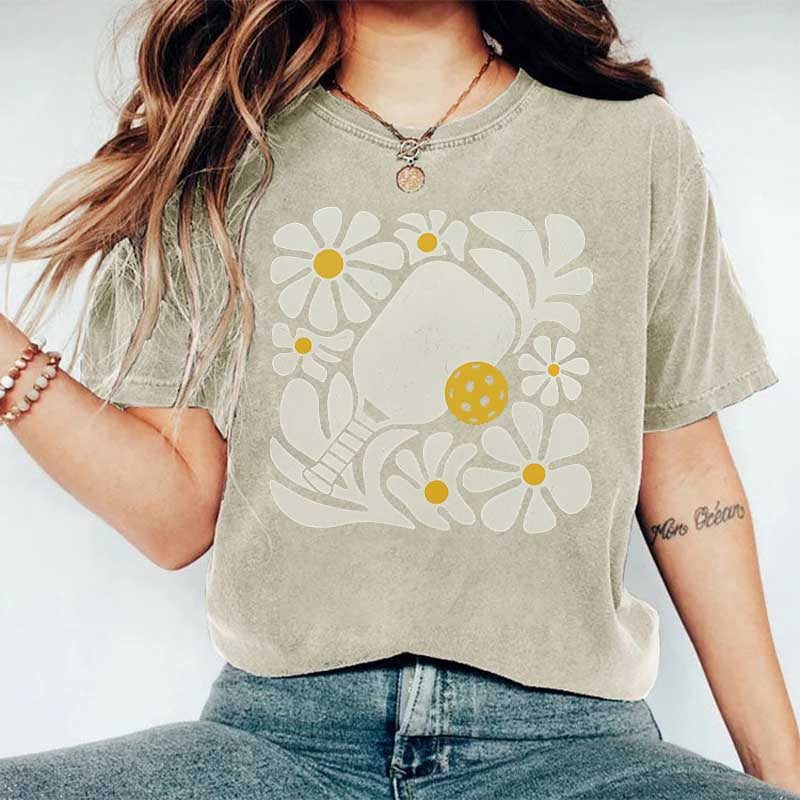 Comfort Colors Pickleball Floral Boho T-Shirt