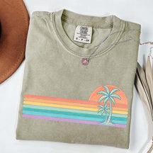 Retro Sun Summer Stripes T-Shirt