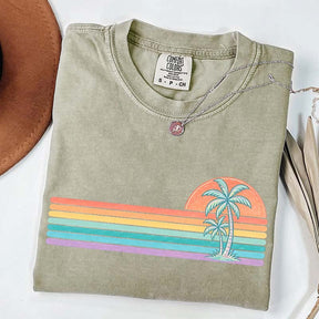 Retro Sun Summer Stripes T-Shirt