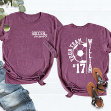 Custom Soccer Team Mom Kids Name & Number T-Shirt